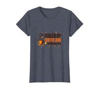 Fueled by Coffee and Determination T-Shirt, Women, Heather Blue, L