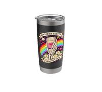 Fueled By Coffee and Feminist Rage Skeleton Rainbow Design Stainless Steel Insulated Tumbler