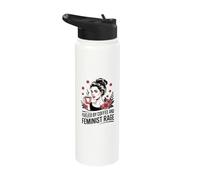 Fueled by Coffee and Feminist Rage Tee Feminism Patriarchy Stainless Steel Insulated Water Bottle