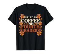 Fueled By Coffee and Fourth Graders Teacher Value Graphic T-Shirt, Men, Black, L