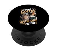 Fueled By Coffee And Offshore Wind Kitesurfing Saying PopSockets Adhesive PopGrip