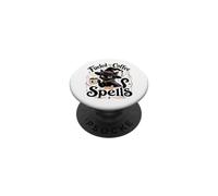 Fueled by Coffee and Spells Black Cat Witch PopSockets Adhesive PopGrip