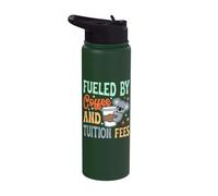 Fueled By Coffee and Tuition Fees College Parent Empty Nest Stainless Steel Insulated Water Bottle