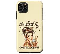 Fueled by COFFEE & CHAOS Retro Woman Funny Design Case for iPhone 11 Pro Max