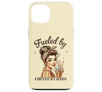 Fueled by COFFEE & CHAOS Retro Woman Funny Design Case for iPhone 13