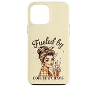 Fueled by COFFEE & CHAOS Retro Woman Funny Design Case for iPhone 13 Pro Max