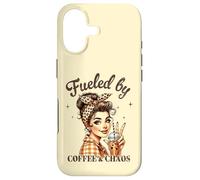 Fueled by COFFEE & CHAOS Retro Woman Funny Design Case for iPhone 17