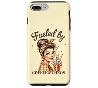 Fueled by COFFEE & CHAOS Retro Woman Funny Design Case for iPhone 7 Plus/8 Plus