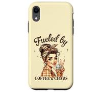 Fueled by COFFEE & CHAOS Retro Woman Funny Design Case for iPhone XR