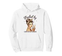Fueled by COFFEE & CHAOS Retro Woman Funny Design Pullover Hoodie