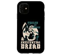 Fueled by Coffee & Existential Dread Vintage Cartoon Reaper Case for iPhone 11