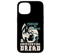 Fueled by Coffee & Existential Dread Vintage Cartoon Reaper Case for iPhone 15
