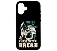 Fueled by Coffee & Existential Dread Vintage Cartoon Reaper Case for iPhone 16