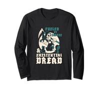 Fueled by Coffee & Existential Dread Vintage Cartoon Reaper Long Sleeve T-Shirt