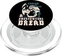 Fueled by Coffee & Existential Dread Vintage Cartoon Reaper PopSockets PopGrip for MagSafe