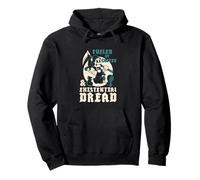 Fueled by Coffee & Existential Dread Vintage Cartoon Reaper Pullover Hoodie