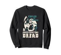 Fueled by Coffee & Existential Dread Vintage Cartoon Reaper Sweatshirt