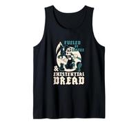 Fueled by Coffee & Existential Dread Vintage Cartoon Reaper Tank Top