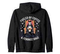 Fueled By Coffee & Feminist Rage Feminism Female Women Right Zip Hoodie