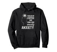 Fueled By Coffee Rink Side Anxiety Messy Bun Mom Pullover Hoodie