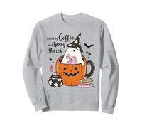 Fueled by Coffee Spooky Stories Ghost Pumpkin Mug Halloween Sweatshirt