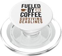 Fueled By Coffee Surviving Deadlines Funny Office Humor PopSockets PopGrip for MagSafe