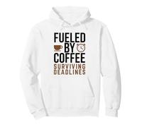 Fueled By Coffee Surviving Deadlines Funny Office Humor Pullover Hoodie