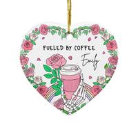 Fueled By Coffee Tree Decorations Double Sided Christmas Tree Hanging Ornament Beautiful Xmas Hanging Ornament For Office Wedding New Years