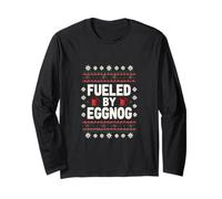 Fueled by Eggnog - Ugly Sweater Holiday Knit Long Sleeve T-Shirt