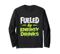 Fueled by Energy Drinks Dynamic Typography Long Sleeve T-Shirt