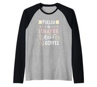 Fueled by Eurasier Kisses and Coffee Funny Dog Mom Raglan Baseball Tee