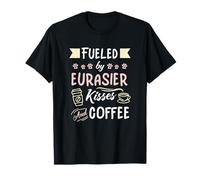 Fueled by Eurasier Kisses and Coffee Funny Dog Mom T-Shirt