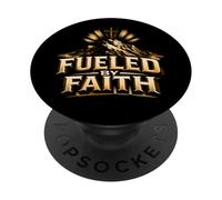 Fueled by Faith Christian religion Inspirational design PopSockets Adhesive PopGrip