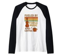 Fueled by Fiddle Music and Coffee Bluegrass & Coffee Lover Raglan Baseball Tee