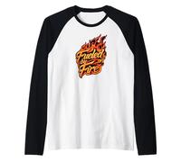 Fueled by Fire Design Intense Passion Flames Raglan Baseball Tee