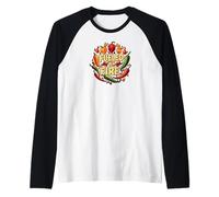 Fueled by Fire Hot Chili Pepper Spicy Food Lover Raglan Baseball Tee