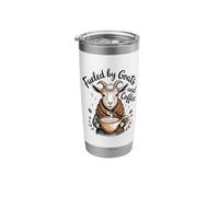 Fueled by Goats and Coffee Funny Goat Lover Stainless Steel Insulated Tumbler