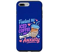 Fueled By Iced Coffee And Anxiety Skeleton Humor Case for iPhone 7 Plus/8 Plus