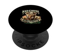 Fueled By Iced Coffee Cold Cases Skull Retro PopSockets Adhesive PopGrip