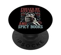 Fueled By Iced Coffee & Spicy Books Dark Romance Lover PopSockets Adhesive PopGrip
