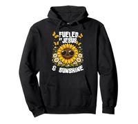 Fueled By Jesus And Sunshine Sunflower Faith Christian Pullover Hoodie