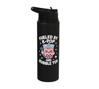 Fueled by K-Pop and Bubble Tea Fun Vibes Stainless Steel Insulated Water Bottle