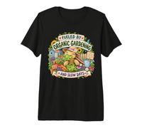 Fueled By Organic Gardening and Slow Days Tortoise Gardener Premium T-Shirt
