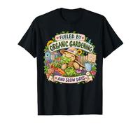 Fueled By Organic Gardening and Slow Days Tortoise Gardener Value Graphic T-Shirt