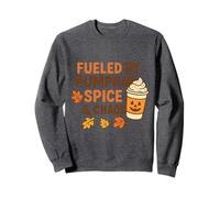 Fueled by Pumpkin Spice & Chaos Funny Fall Coffee Lover Gift Sweatshirt