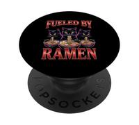 Fueled By Ramen Cat Eating Ramen Bowl Noodle Cup Soup Anime PopSockets Adhesive PopGrip