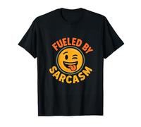 Fueled by Sarcasm Funny Retro Emoticon T-Shirt