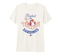 Fueled By Sardines Funny Penguin Premium T-Shirt