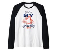 Fueled By Sardines Funny Penguin Raglan Baseball Tee