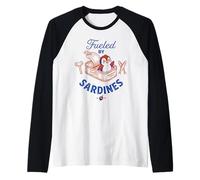 Fueled By Sardines Funny Penguin Raglan Baseball Tee
